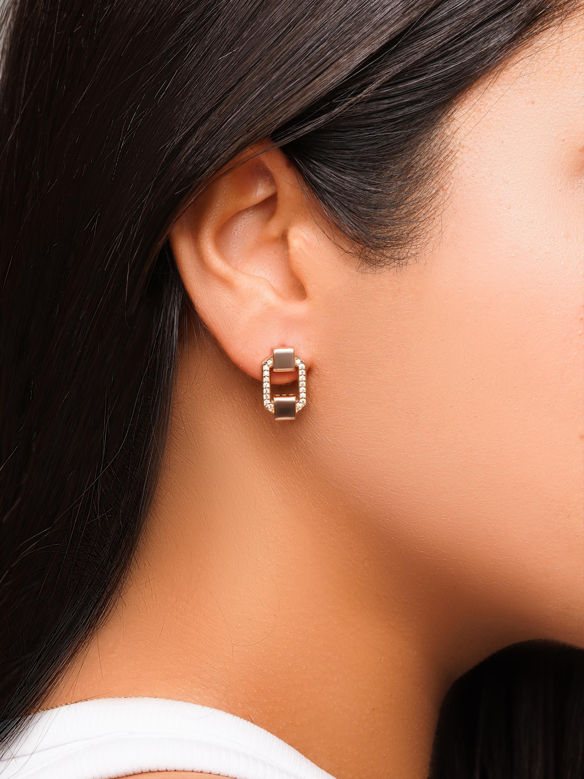 Links collection — rose gold earring